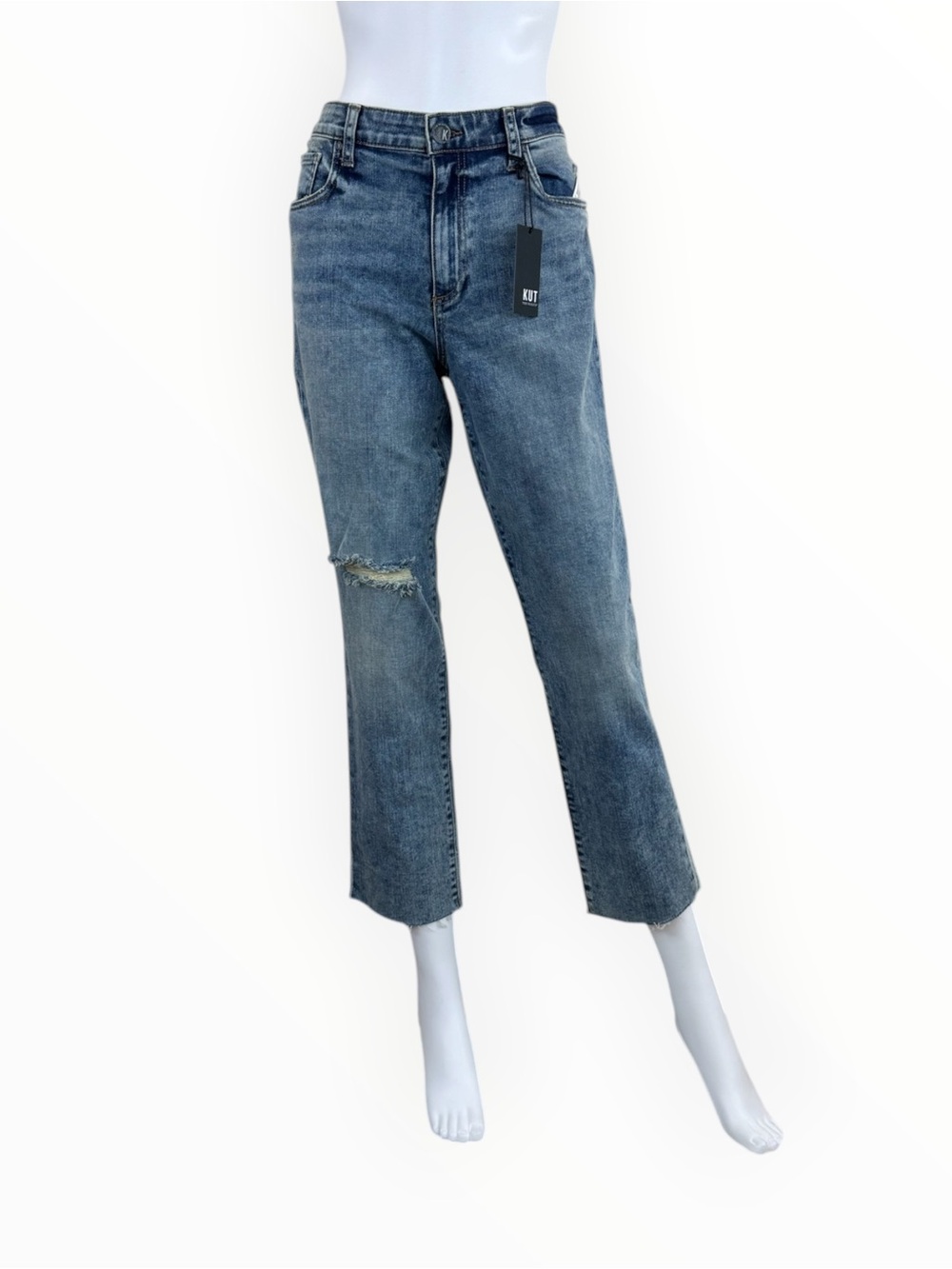 KUT from the KLOTH NWT REESE High Rise Ankle Straight Leg Jeans Size 10 P0999